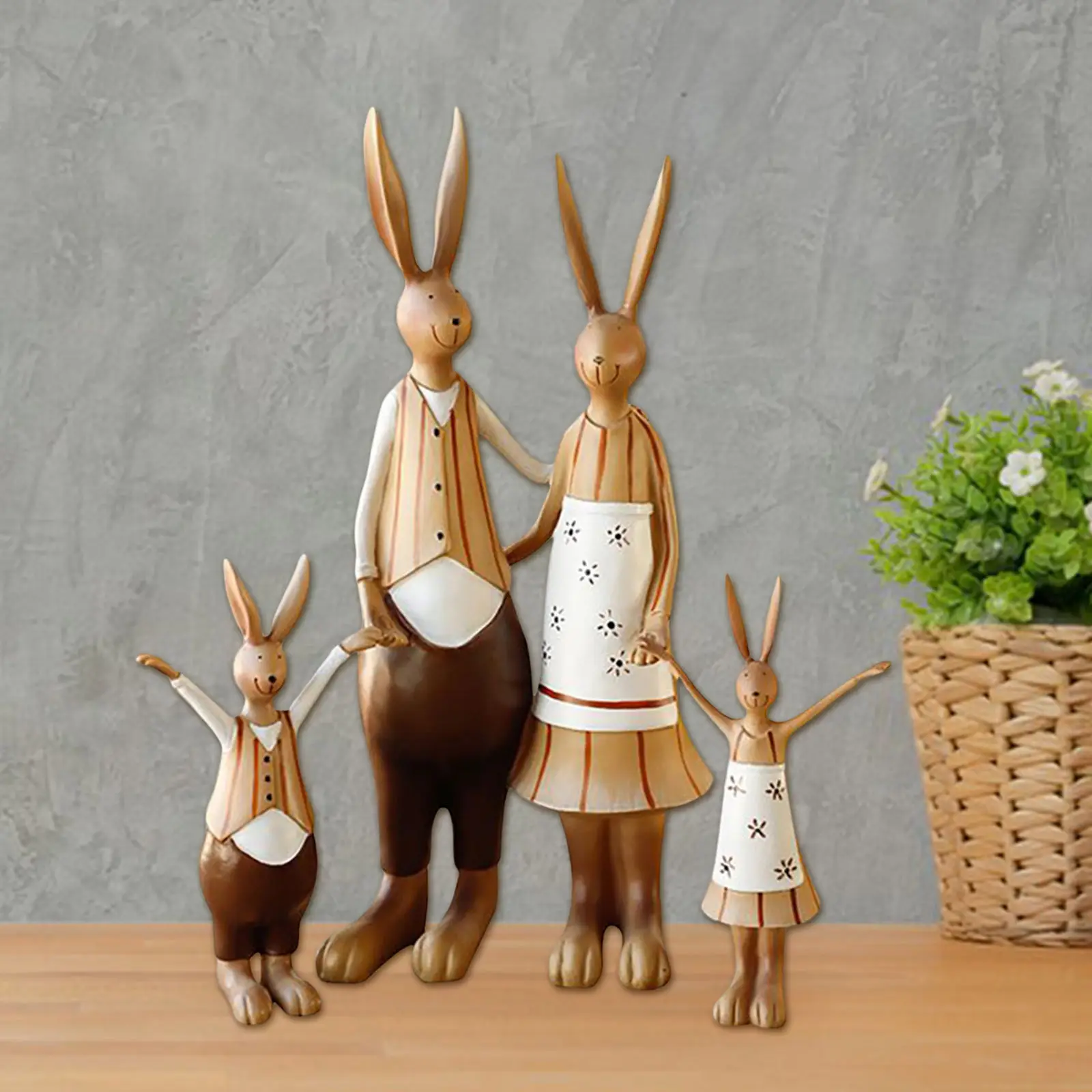 Retro Resin Rabbit Family Figurines Statues Home Decoration Crafts Livingroom Desktop Animal Ornaments Modern Wedding Gifts
Retro Resin Rabbit Family Figurines Statues Home Decoration Crafts Livingroom Desktop Animal Ornaments Modern Wedding Gifts