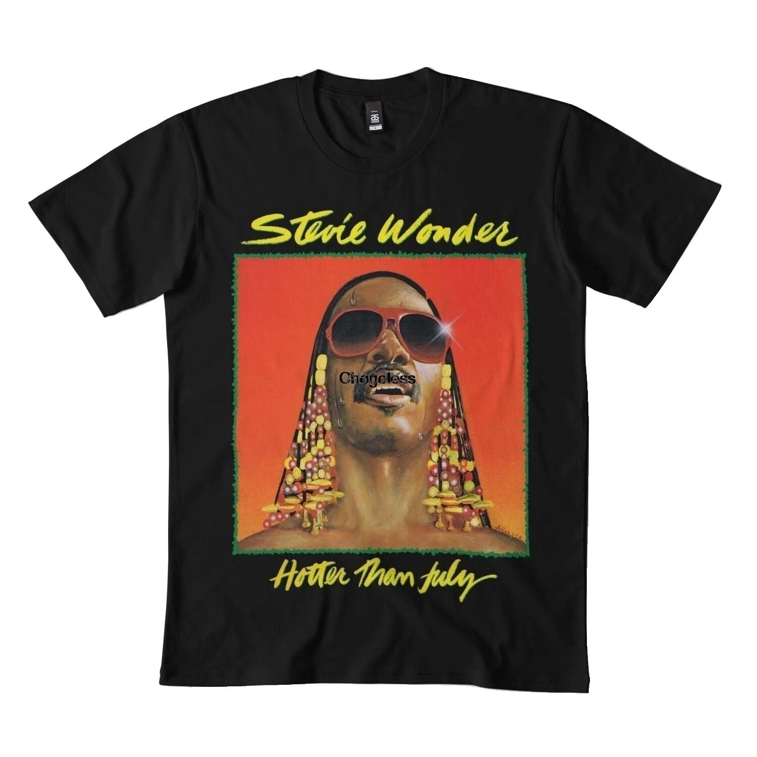 Футболка Cancan для мужчин и женщин Stevie Wonder Album 2018 черная DMN68|Мужские футболки| |