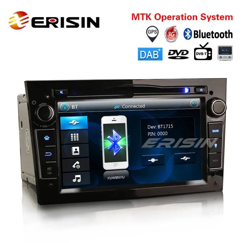 Erisin ES7260PB 7 "Универсальный Автомобильный мультимедийный плеер с GPS 3G Радио BT VMCD