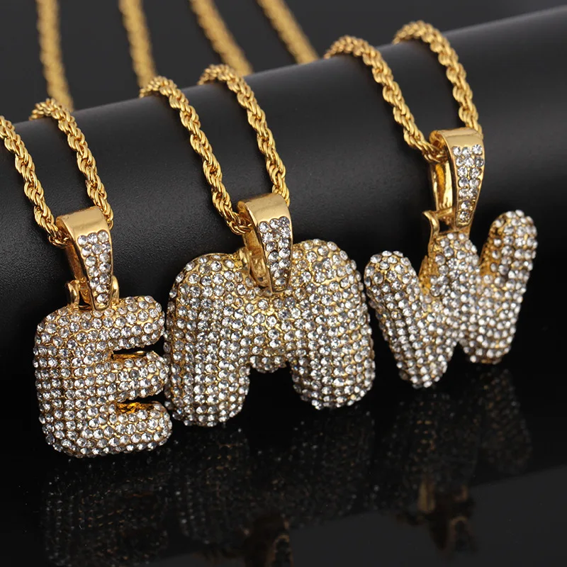 Hip Hop Iced Out 26 Letter A-Z Pendant Necklace With Rope Chain For Men/Women AAA Rhinestone Trendy/Rock Bling Jewelry Gifts
Hip Hop Iced Out 26 Letter A-Z Pendant Necklace With Rope Chain For Men/Women AAA Rhinestone Trendy/Rock Bling Jewelry Gifts