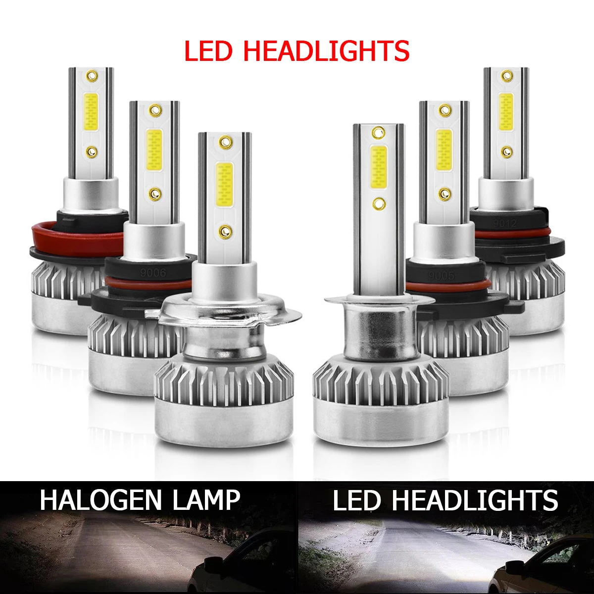2Pcs Car Headlight H7 Bulbs Headlamp H1 H11 H8 H9 9006 HB4 H4 9005/HB3 9012 LED Lamps With CSP Chip 20000LM Auto Fog Light 6000K
2Pcs Car Headlight H7 Bulbs Headlamp H1 H11 H8 H9 9006 HB4 H4 9005/HB3 9012 LED Lamps With CSP Chip 20000LM Auto Fog Light 6000K