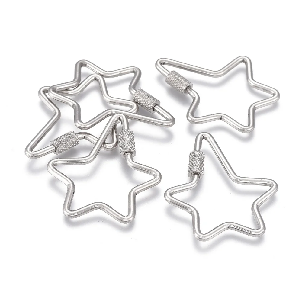 1PCS 304 Stainless Steel Screw Carabiner Lock Charms for Necklaces Making Star Stainless Steel Color 35x30.5x4mm Screw: 7x4mm
1PCS 304 Stainless Steel Screw Carabiner Lock Charms for Necklaces Making Star Stainless Steel Color 35x30.5x4mm Screw: 7x4mm