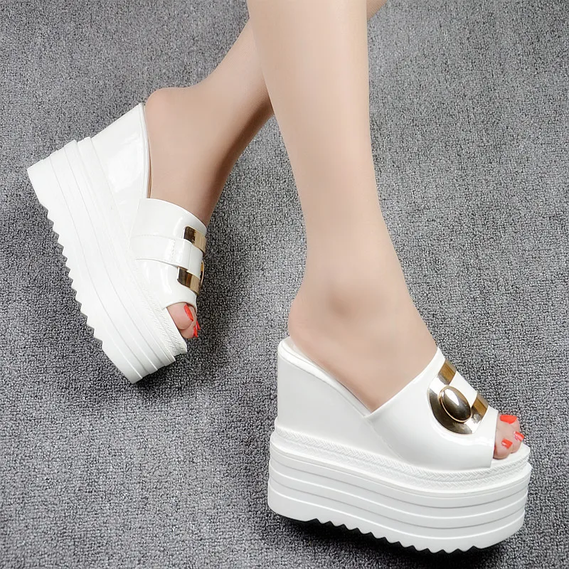 Женские однотонные Слиперы на танкетке 13 см, однотонные летние танкетки с открытым носком, на платформе и высоком каблуке 
Женские однотонные Слиперы на танкетке 13 см, однотонные летние танкетки с открытым носком, на платформе и высоком каблуке