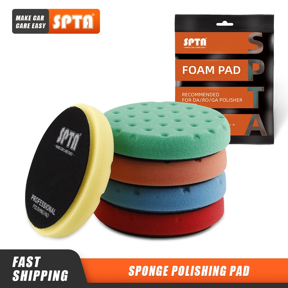 

(Bulk Sales 2Pcs & 10Pcs) SPTA 5"(125mm)/6"(150mm) Car Spong Buffing Polishing Pads For DA/RO/GA Car Buffer Polisher