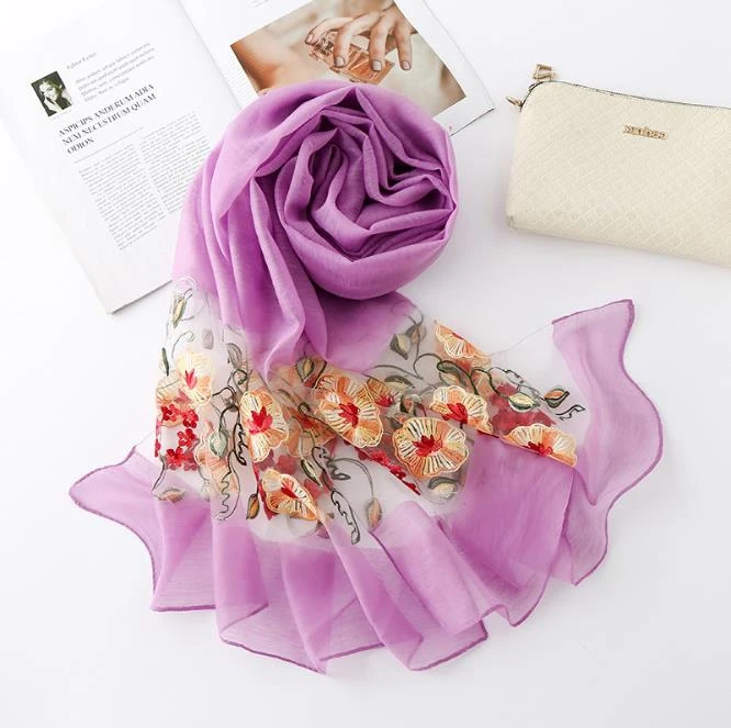 New Spring Organza Jacquard Embroidery Flower Scarf Women Wraps Shawls and Scarves 180*70cm Hijabs Sunscreen Beach Cover up
New Spring Organza Jacquard Embroidery Flower Scarf Women Wraps Shawls and Scarves 180*70cm Hijabs Sunscreen Beach Cover up