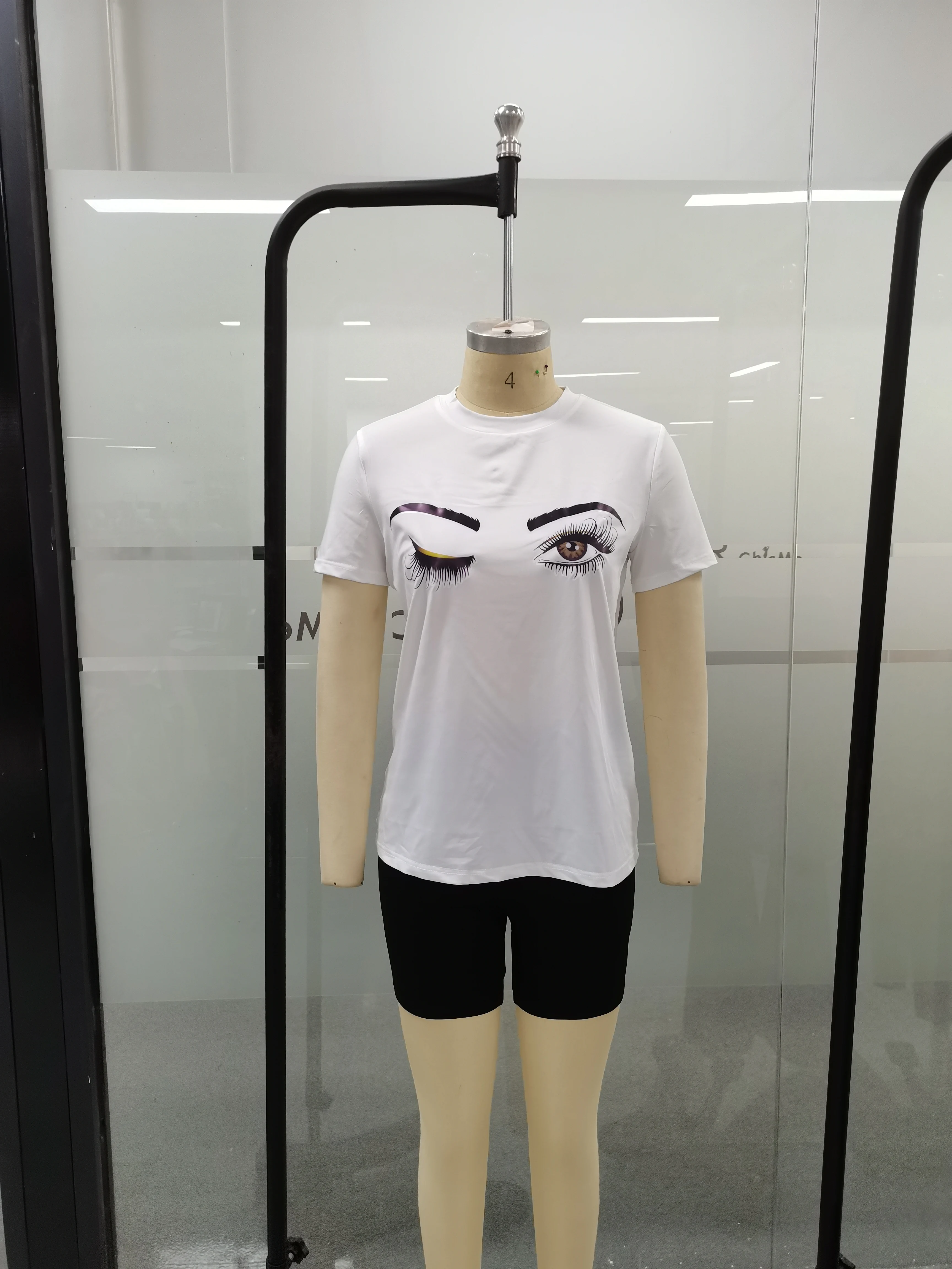 Eye Printed Plain White Blouse & Plain Black Shorts 2 Pieces of Set Printed Signature Plain White Top & Plain Black Shorts
Eye Printed Plain White Blouse & Plain Black Shorts 2 Pieces of Set Printed Signature Plain White Top & Plain Black Shorts
