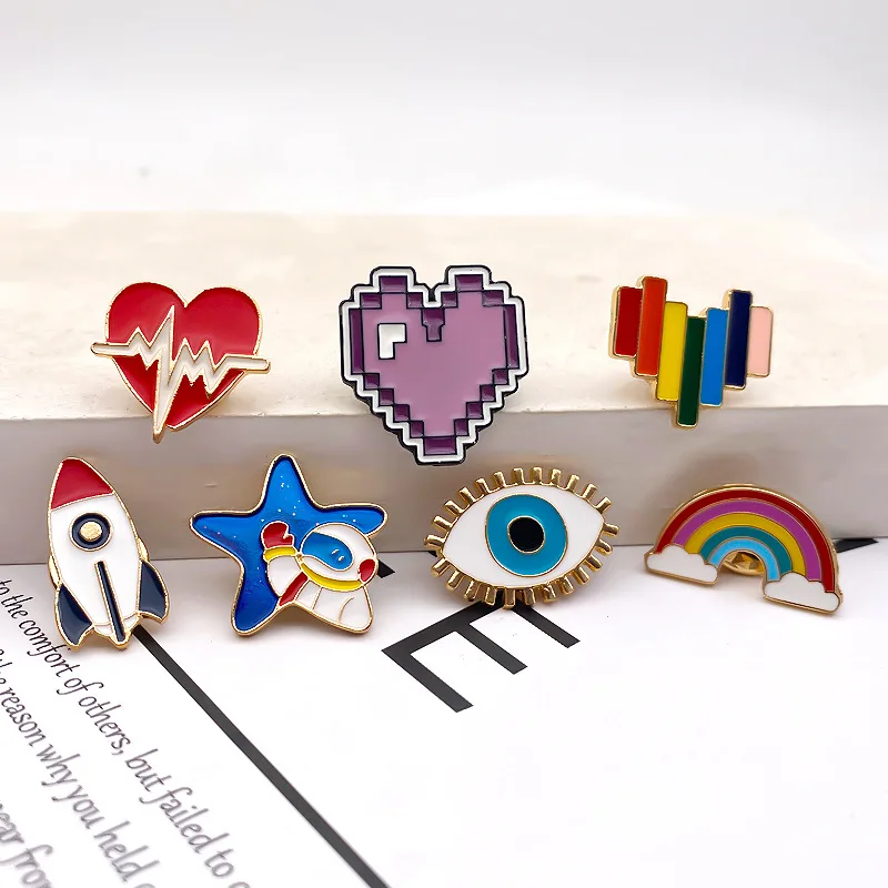 Pixel Love Heart Rainbow Iridescent Color Pins Rocket Spaceman Lovers Brooch Gifts Feminism Jewelry Accessories
Pixel Love Heart Rainbow Iridescent Color Pins Rocket Spaceman Lovers Brooch Gifts Feminism Jewelry Accessories
