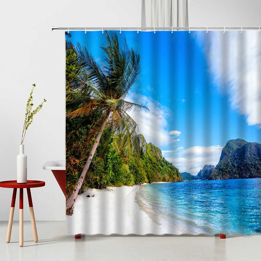Beautiful Sunset Shower Curtain Coconut Tree Golden Beach Tropical Landscape Washable Bathroom Decor With Hook Bath Curtains
Beautiful Sunset Shower Curtain Coconut Tree Golden Beach Tropical Landscape Washable Bathroom Decor With Hook Bath Curtains