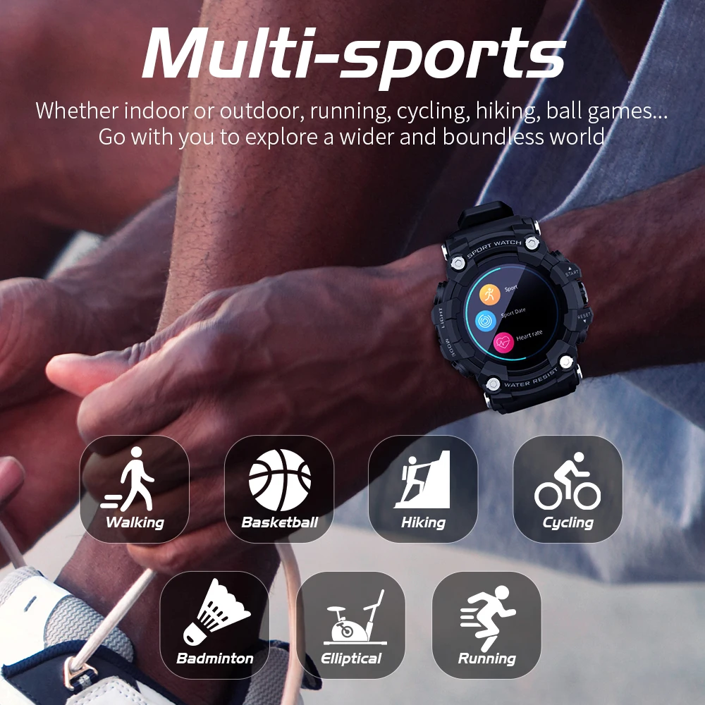 Фитнес-трекер LOKMAT с сенсорным экраном и пульсометром для мужчин женщин |