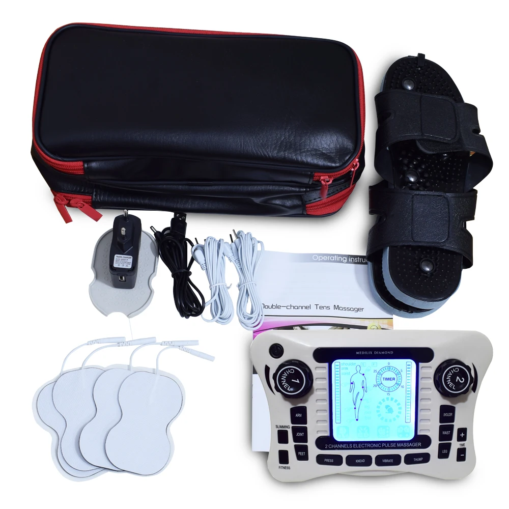 Physiotherapy whole body Dual channel output pain relief Electrical nerve muscle stimulator Digital therapy massager
Physiotherapy whole body Dual channel output pain relief Electrical nerve muscle stimulator Digital therapy massager