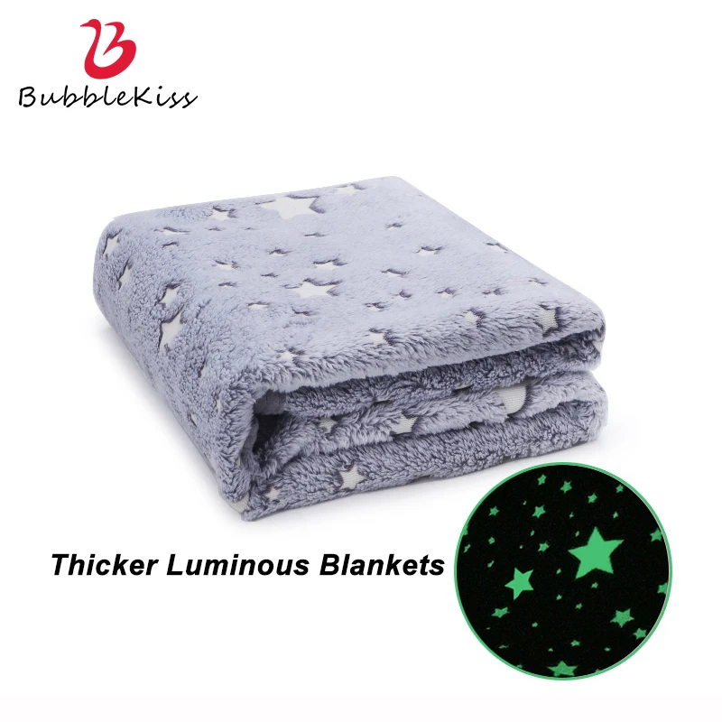 

Bubble Kiss Luminous Flannel Blanket Nordic Plush Warm Blankets Sofa Throw Bedspread Glow Fluorescent Children's Nap Blanket