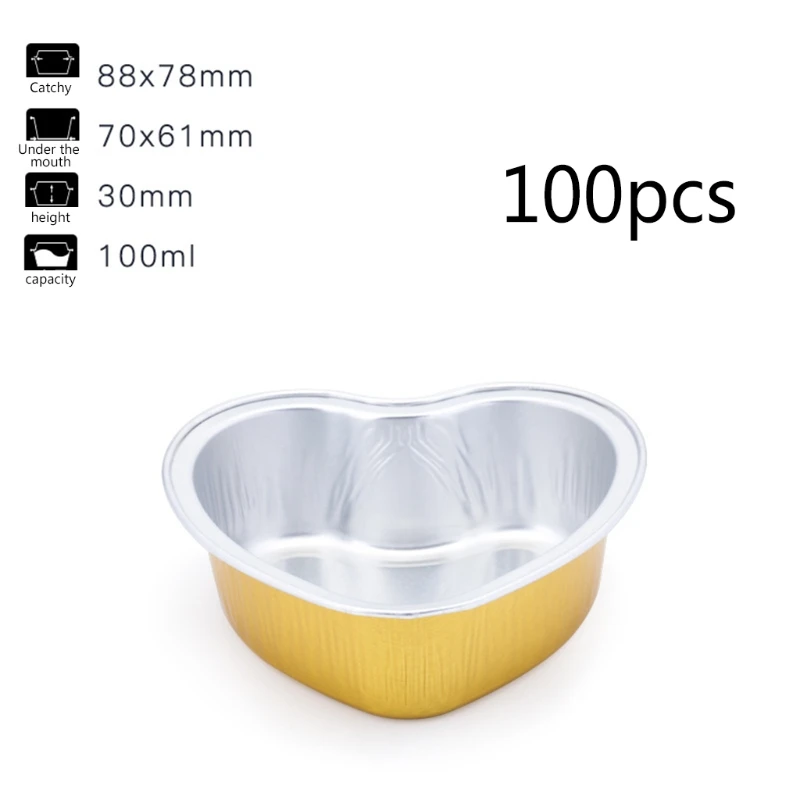 100ml 100Pcs Valentine Aluminum Foil Cake Pan Heart Shaped Cupcake Cup with Lids E8BD
100ml 100Pcs Valentine Aluminum Foil Cake Pan Heart Shaped Cupcake Cup with Lids E8BD