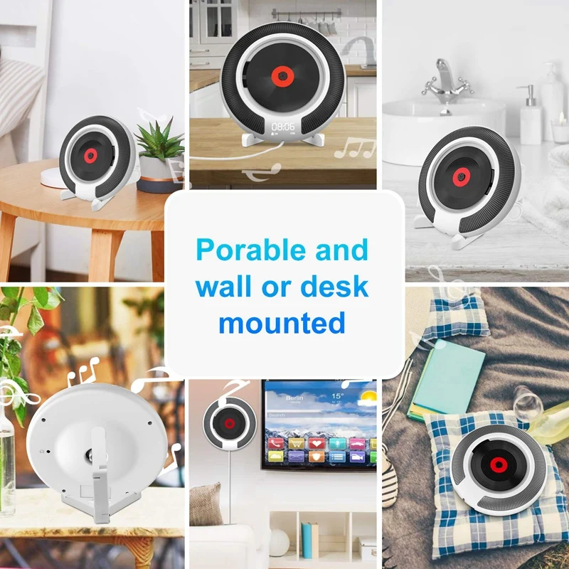 Portable CD Player with Bluetooth Wall Mountable FM Radio Built-In HiFi Speakers with Remote Control Headphone Jack
Portable CD Player with Bluetooth Wall Mountable FM Radio Built-In HiFi Speakers with Remote Control Headphone Jack