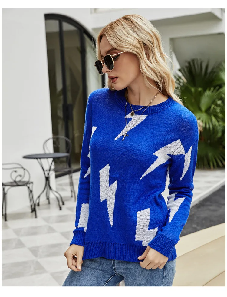 Donsignet Women's Sweater Fashion Round Neck Pullover Solid Color Geometric Stitching Knitted Long Sleeves Womens Sweaters
Donsignet Women's Sweater Fashion Round Neck Pullover Solid Color Geometric Stitching Knitted Long Sleeves Womens Sweaters