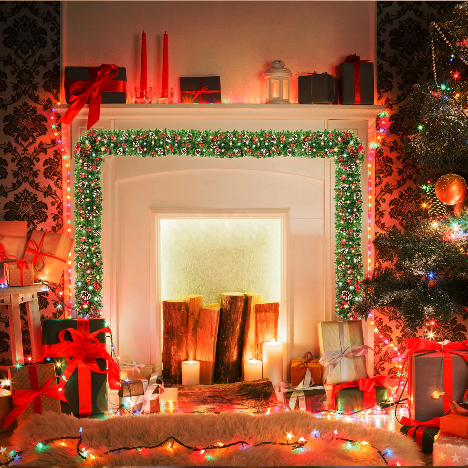 Green Pvc Cane Pine Tree Garland Christmas Rattan Decor Party Supplies Festival High-quality Hotel Door Hanging Decoration
Green Pvc Cane Pine Tree Garland Christmas Rattan Decor Party Supplies Festival High-quality Hotel Door Hanging Decoration