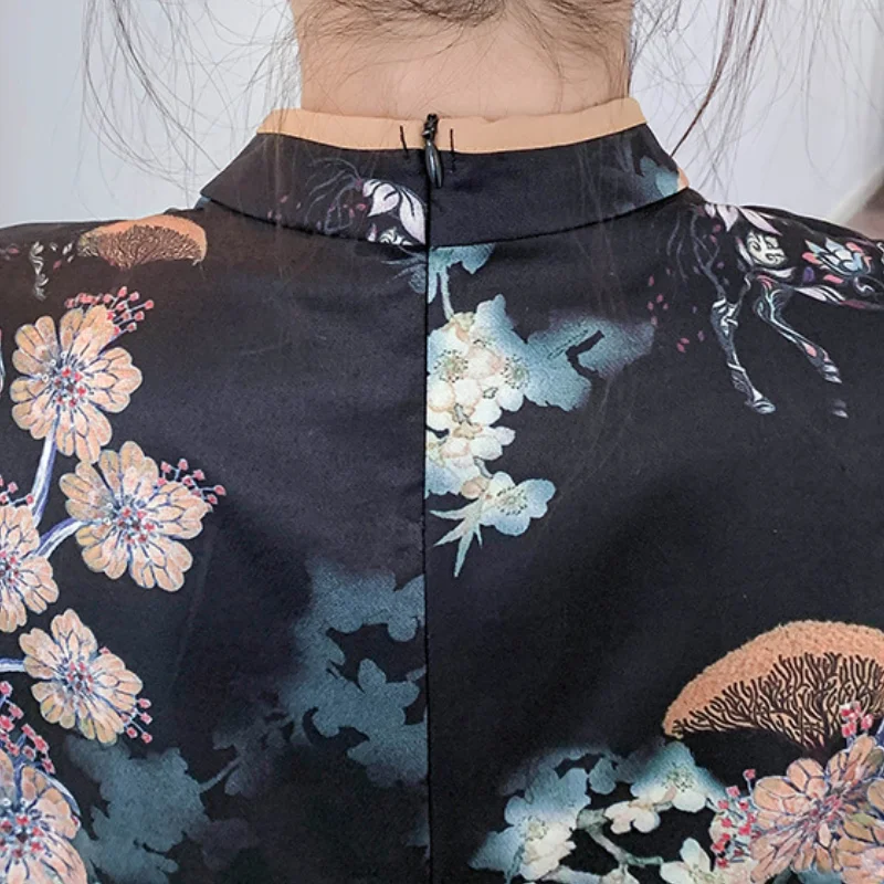 Chinese Style Dress Summer Slim Sexy Retro Slim Dress Half High Collar Side Slit Cheongsam Dress
Chinese Style Dress Summer Slim Sexy Retro Slim Dress Half High Collar Side Slit Cheongsam Dress