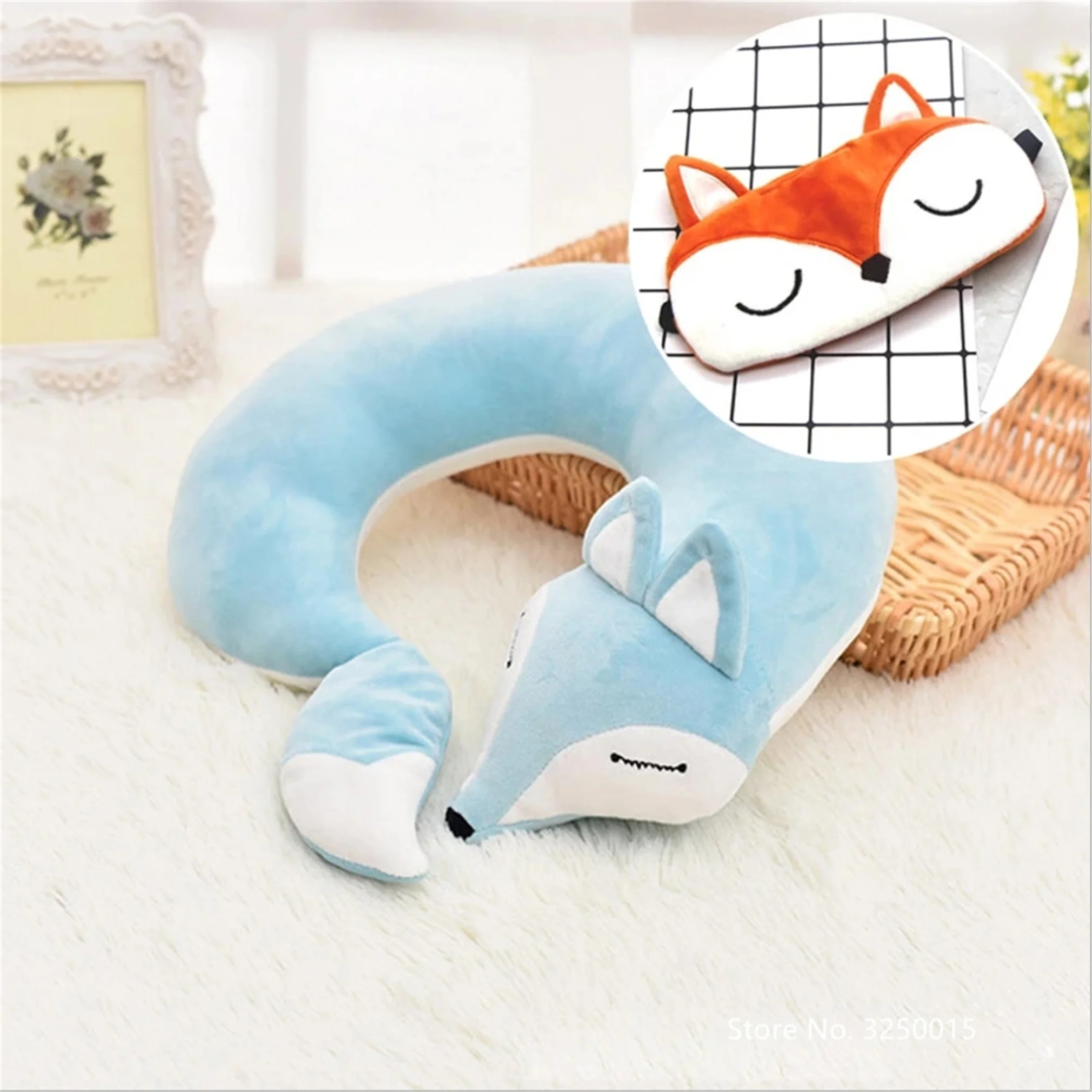 Cute Cartoon Fox Animal Cotton Long Comfortable Soft Plush U-neck Pillow Travel Car Family Pillow Nap Eye Mask Portable 
Cute Cartoon Fox Animal Cotton Long Comfortable Soft Plush U-neck Pillow Travel Car Family Pillow Nap Eye Mask Portable