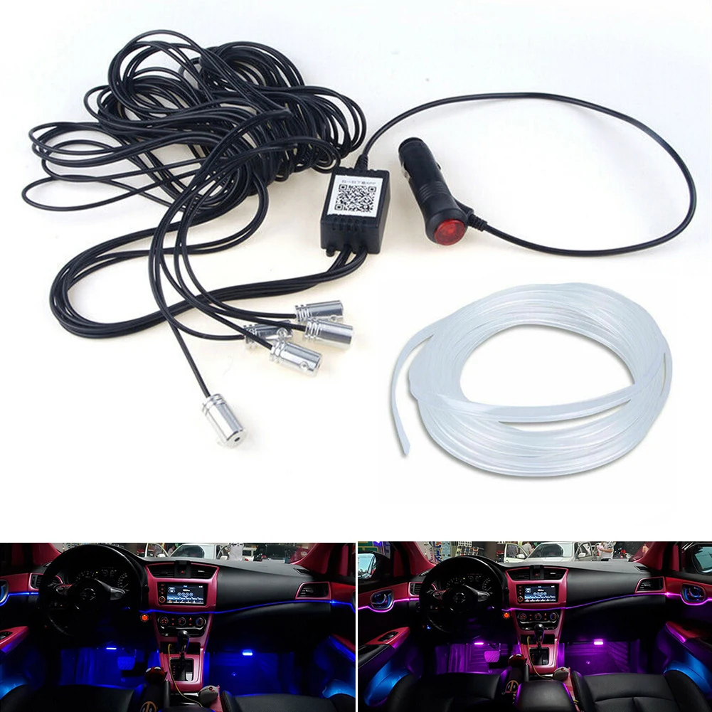 6 Meters 5in1 Car Interior Ambient Light RGB LED Neon Strip Bluetooth Phone APP 360 Degree For Car Decoration Parts Durable
6 Meters 5in1 Car Interior Ambient Light RGB LED Neon Strip Bluetooth Phone APP 360 Degree For Car Decoration Parts Durable
