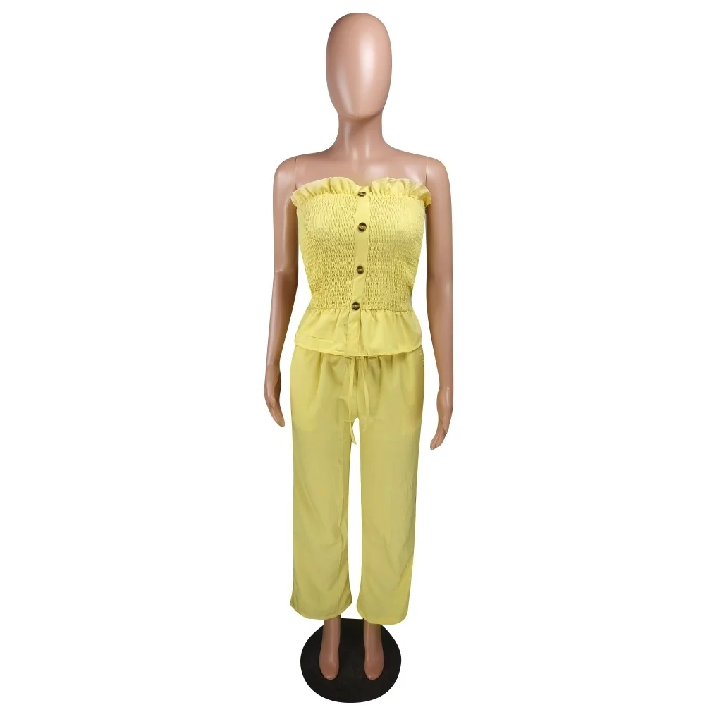 Off The Shoulder 2 Piece Matching Sets Fall Clothes Buttons Up Ruched Ruffles Top and Loose Wide Leg Pant Lounge Wear Sweatsuits
Off The Shoulder 2 Piece Matching Sets Fall Clothes Buttons Up Ruched Ruffles Top and Loose Wide Leg Pant Lounge Wear Sweatsuits