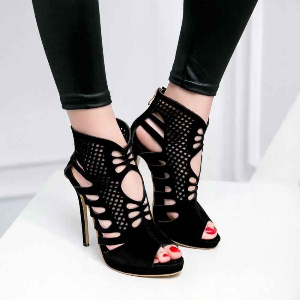 Womens Peep Toe Ankle Sandals Hollow Out Peep Toe Stilettos High Heel Sexy Shoes Fashion Black Red Plus Size 34-50 New
Womens Peep Toe Ankle Sandals Hollow Out Peep Toe Stilettos High Heel Sexy Shoes Fashion Black Red Plus Size 34-50 New