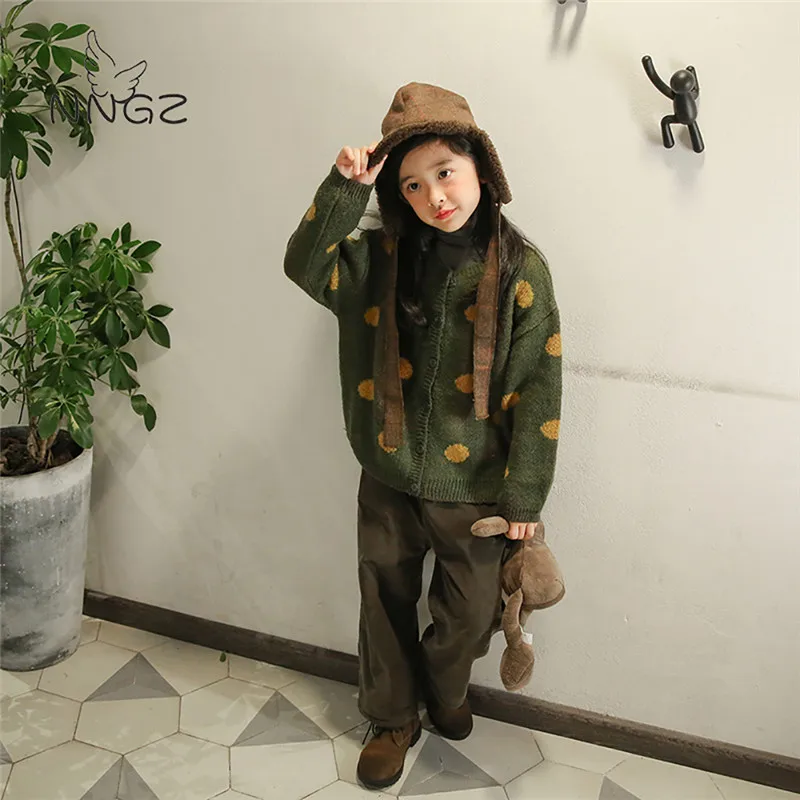 Knit Cardigan For Girls Children Warm Dots Sweater Kids Autumn Winter Clothes Cotton Knit Clothing For Teens Boys Girls Cardigan 
Knit Cardigan For Girls Children Warm Dots Sweater Kids Autumn Winter Clothes Cotton Knit Clothing For Teens Boys Girls Cardigan