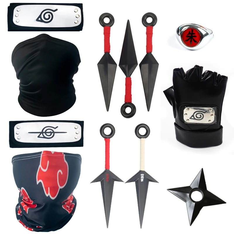 Anime Naruto Cosplay Prop Toys Itachi Gloves Face Mask Headband Ring Kunai Shuriken Accessories Toys for Children Christmas Gift
Anime Naruto Cosplay Prop Toys Itachi Gloves Face Mask Headband Ring Kunai Shuriken Accessories Toys for Children Christmas Gift