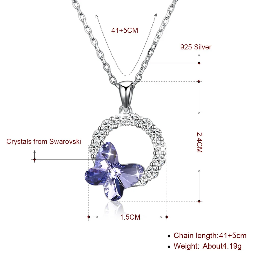 QWC s925 Sterling Silver Pendant Necklaces Butterfly Round Crystal Cubic Zirconia Romantic Elegant Jewelry Gift for Women
QWC s925 Sterling Silver Pendant Necklaces Butterfly Round Crystal Cubic Zirconia Romantic Elegant Jewelry Gift for Women