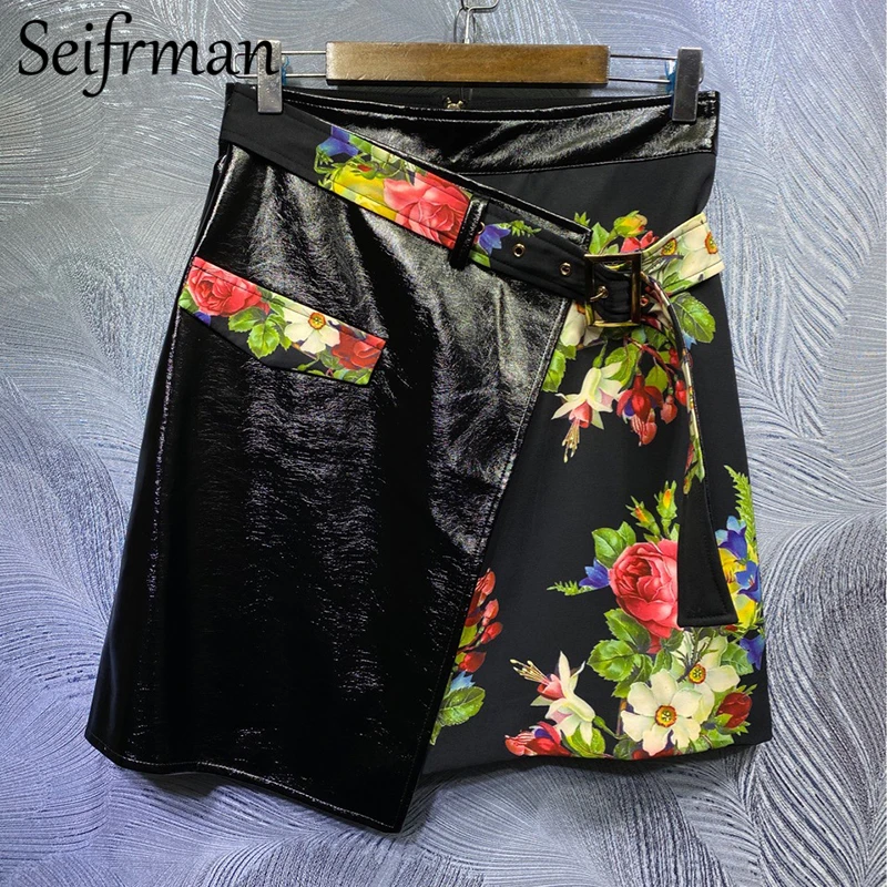 Seifrmann Summer Women Fashion RunwaySkirt Set Flare Sleeve Loose Tops + High Waist Leather Short Skirt 2 TwoPiecesSuits 2021 
Seifrmann Summer Women Fashion RunwaySkirt Set Flare Sleeve Loose Tops + High Waist Leather Short Skirt 2 TwoPiecesSuits 2021