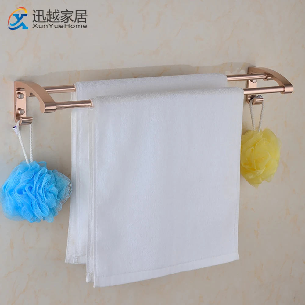 Towel Hanger Double Bars Shower Clothes Hanging Wall Toliet Storage Rack Rose Gold Aluminum Holder Hook Bathroom Accessories
Towel Hanger Double Bars Shower Clothes Hanging Wall Toliet Storage Rack Rose Gold Aluminum Holder Hook Bathroom Accessories