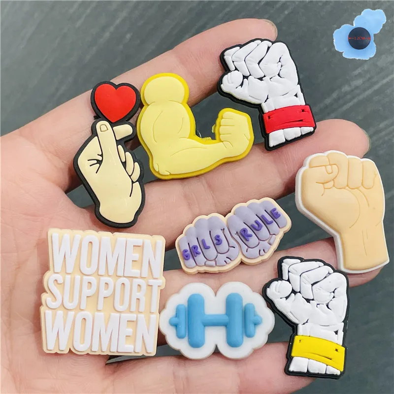 Wholesale 50pcs Fist Strong Wrist Shoe Charms Cute Cartoon Decoration Buckles Accessories Fit for Wristbands Croc Jibz Kids Gift
Wholesale 50pcs Fist Strong Wrist Shoe Charms Cute Cartoon Decoration Buckles Accessories Fit for Wristbands Croc Jibz Kids Gift