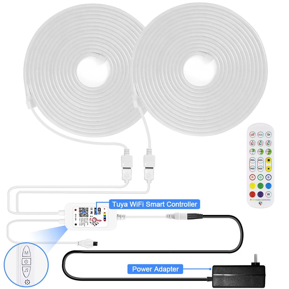 Led Neon Light RGB Smart WiFi/Bluetooth/IR Remote Control DC 12V Led Strip Light 3030SMD Waterproof Neon Strip Decoration
Led Neon Light RGB Smart WiFi/Bluetooth/IR Remote Control DC 12V Led Strip Light 3030SMD Waterproof Neon Strip Decoration