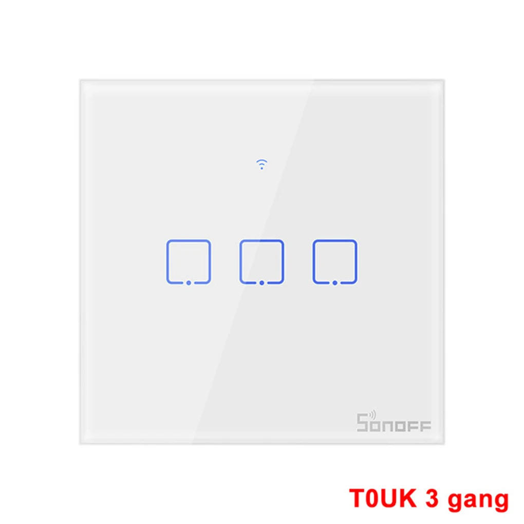 SONOFF T0 1/2/3 Gang TX Series Wifi Light Lamp Switch Home Appliance Control Smart Switch UK Standard
SONOFF T0 1/2/3 Gang TX Series Wifi Light Lamp Switch Home Appliance Control Smart Switch UK Standard