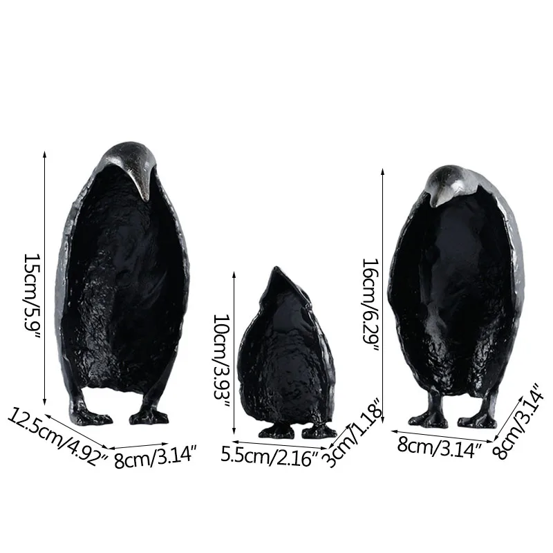 European Black Penguin Sculpture Metal Animal Statue Creative Desktop Art Ornament Retro Figurine Home Decoration Accessories
European Black Penguin Sculpture Metal Animal Statue Creative Desktop Art Ornament Retro Figurine Home Decoration Accessories