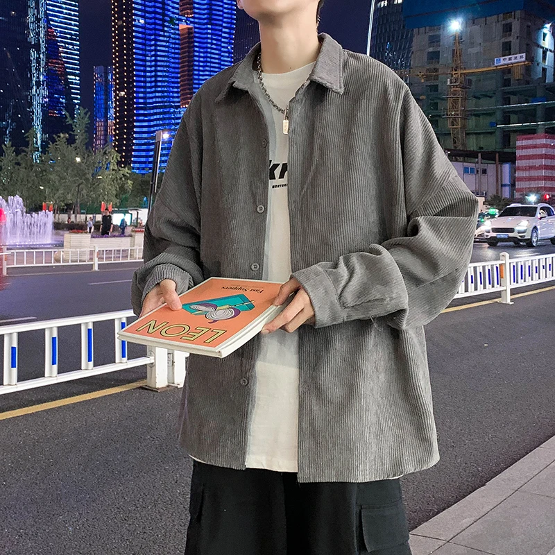 Men Shirts Corduroy Long Sleeve Turn-down Collar Button Solid Retro Korean Style Baggy Chic All-match Handsome Simple Clothing
Men Shirts Corduroy Long Sleeve Turn-down Collar Button Solid Retro Korean Style Baggy Chic All-match Handsome Simple Clothing