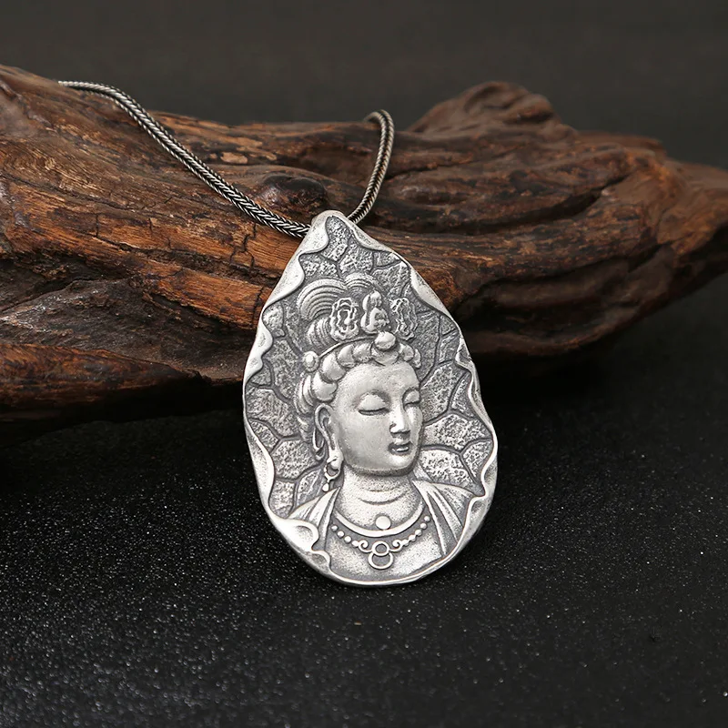 Retro Solid Real 925 Silver Sterling Necklace Vintage Thai Silver Necklace Pendant South Amitabha Manjushri Pendant
Retro Solid Real 925 Silver Sterling Necklace Vintage Thai Silver Necklace Pendant South Amitabha Manjushri Pendant