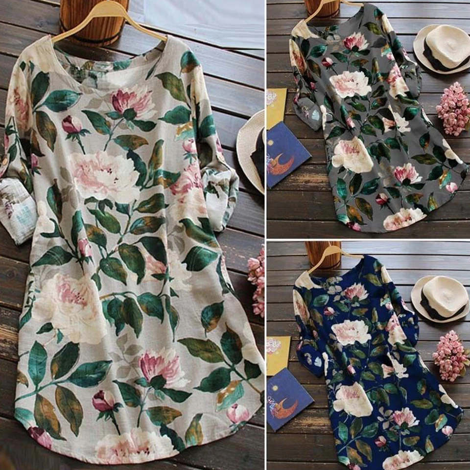 

Travel Dress Women Holiday Big Size Clothes 4xl Sukienka Floral Print Oversized Dress Scoop Neck Sexy Beach Style Dress Casual