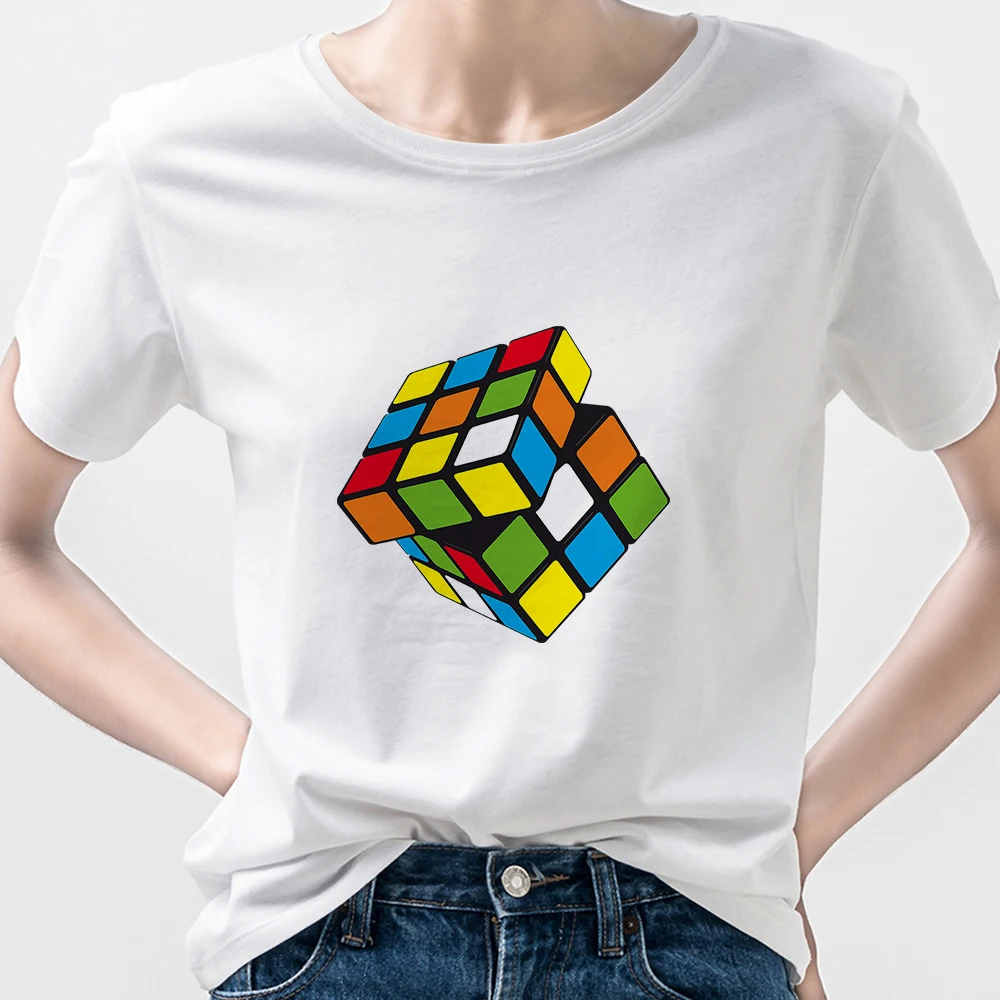 

Fashion Shirt Woman Rubik's Cube Graphic Tee Be Your Own Sugar Daddy Kawaii Harajuku Tshirt 2021 Summer Top Hipster Edgy