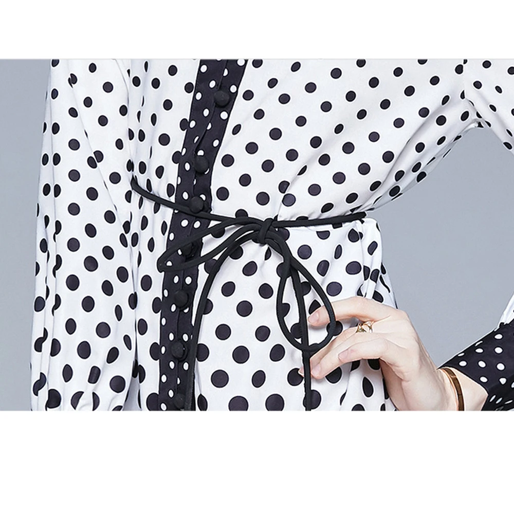 2021 New Spring Stand Collar Fashion Women Elegant Work Long Sleeve Shirt Blouse Polka Dot Dress Vestidos
2021 New Spring Stand Collar Fashion Women Elegant Work Long Sleeve Shirt Blouse Polka Dot Dress Vestidos