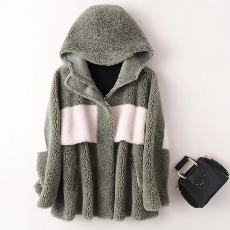 Модная осенне-зимняя куртка для женщин Меховая стрижки овец новинка 2020 высокое