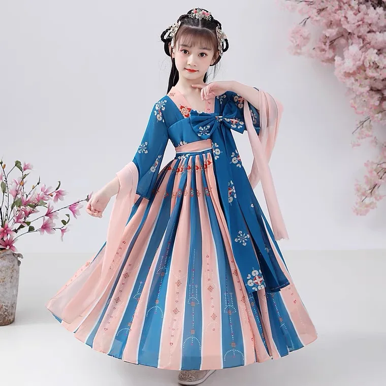 Hanfu Girls Summer Costume Ancient Suanxian Skirt for Children Chinese Style Eternal Ancient Tang Costume Little Girl's Dress
Hanfu Girls Summer Costume Ancient Suanxian Skirt for Children Chinese Style Eternal Ancient Tang Costume Little Girl's Dress