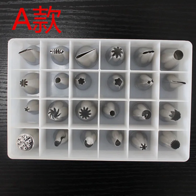 24 304 stainless steel mouthpiece set butter DIY cake grinder Baker decorating bag | Дом и сад