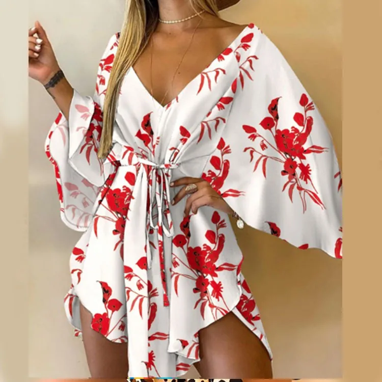 2021 Autumn Girl Long Sleeve Dress Printed V-neck Bat Sleeve Waist Irregular Short Dress dress elegant dress for women
2021 Autumn Girl Long Sleeve Dress Printed V-neck Bat Sleeve Waist Irregular Short Dress dress elegant dress for women