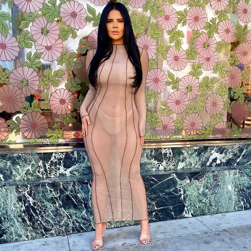 Thorn Tree Mesh Sheer See Through Summer Sexy Women Dress 2021 Long Sleeve Striped Outfits Print Long Maxi Dress Summer Vestidos
Thorn Tree Mesh Sheer See Through Summer Sexy Women Dress 2021 Long Sleeve Striped Outfits Print Long Maxi Dress Summer Vestidos