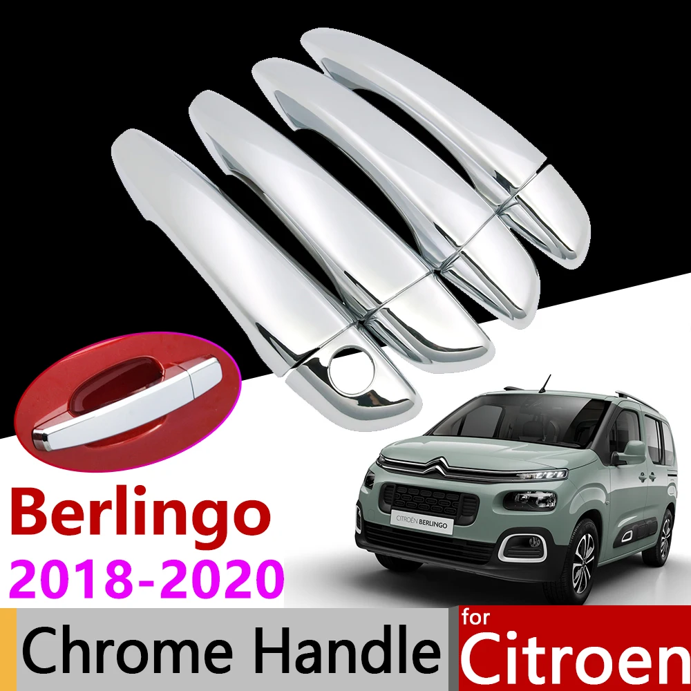 Автомобильные аксессуары хромированная крышка ручки двери для Citroen Berlingo III 2018 ~ 2020