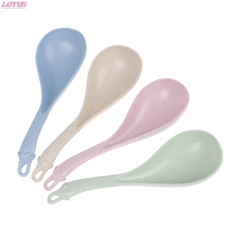 

Tableware Wheat Straw Rice Ladle Long Handle Soup Spoon Meal Dinner Scoops Kitchen Supplies Cooking Tool 1Pcs 4 Colors Hotsale