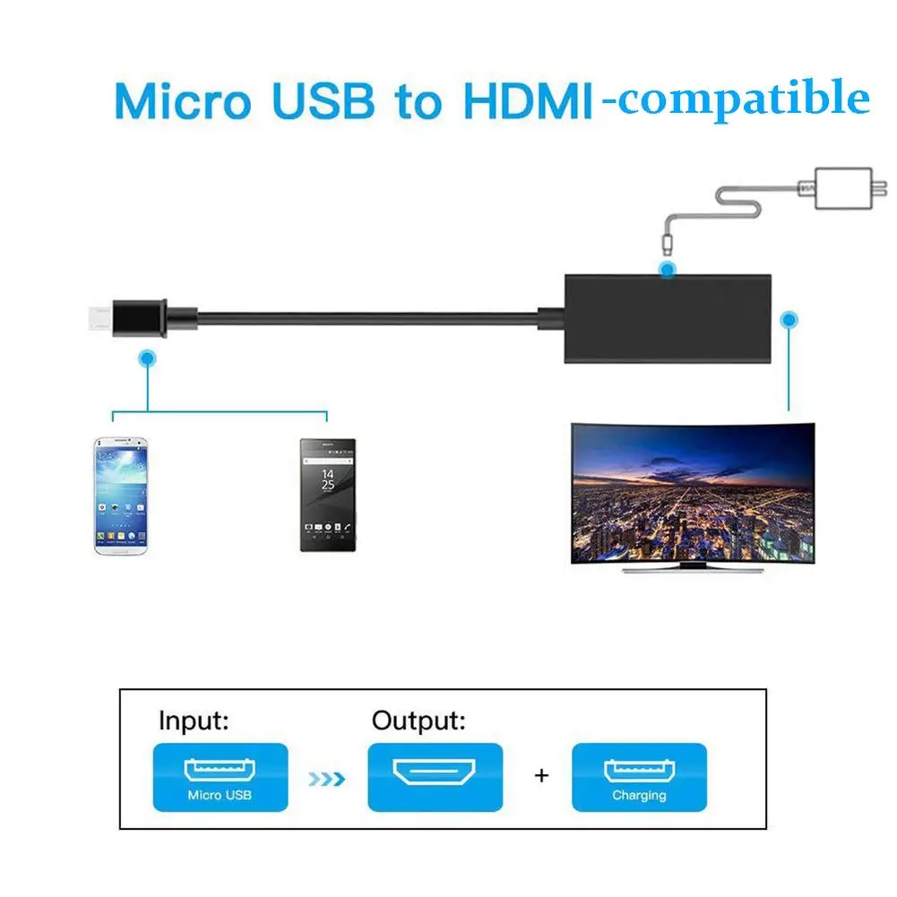 Type C & Micro USB Male To HDMI-compatible Connector Female Adapter Cable for Cellphone Audio Converter Cable Tablet TV
Type C & Micro USB Male To HDMI-compatible Connector Female Adapter Cable for Cellphone Audio Converter Cable Tablet TV