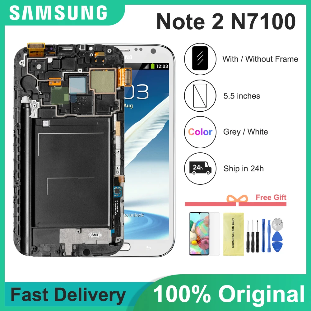 Super AMOLED Phone Replacement for Samsung Galaxy Note 2 N7100 N7105 LCD Display Touch Screen Digitizer Assembly
Super AMOLED Phone Replacement for Samsung Galaxy Note 2 N7100 N7105 LCD Display Touch Screen Digitizer Assembly