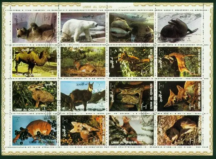 

16 шт./компл. Umgawan почтовые марки диких животных я использовал почтовые марки для коллекционирования