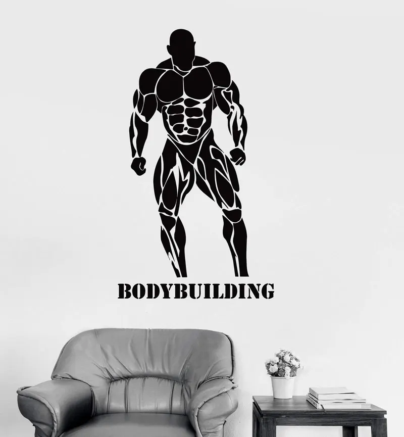 Vinyl wall applique bodybuilding muscle male gym wall decoration fashion sticker living room bedroom decoration 5078 
Vinyl wall applique bodybuilding muscle male gym wall decoration fashion sticker living room bedroom decoration 5078