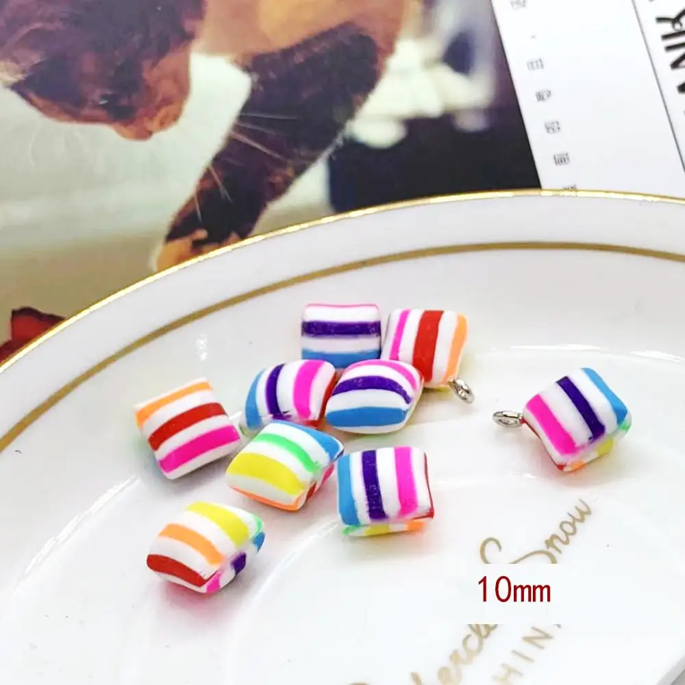 10pcs 10mm Kawaii Polymer Clay Colorful Candy Charms Pendants For DIY Decoration Earrings Key Chains Fashion Jewelry Accessories
10pcs 10mm Kawaii Polymer Clay Colorful Candy Charms Pendants For DIY Decoration Earrings Key Chains Fashion Jewelry Accessories